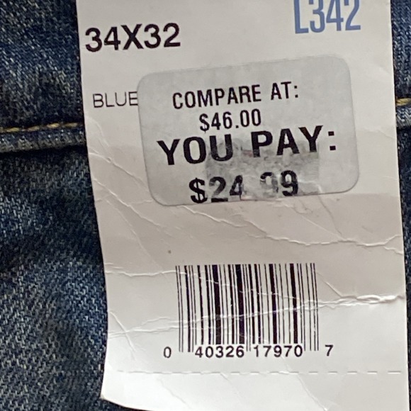 Lee Modern Straight Fit Jean New Size 34x32 Dark Blue Wash NWT - Picture 6 of 14